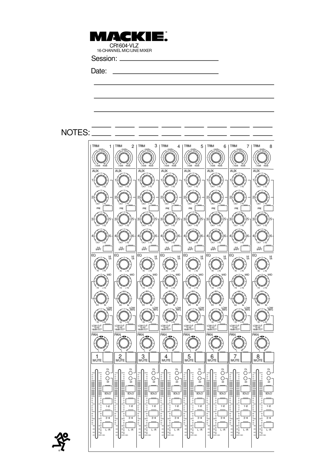 Mackie CR1604 - VLZ owner manual Session Date 