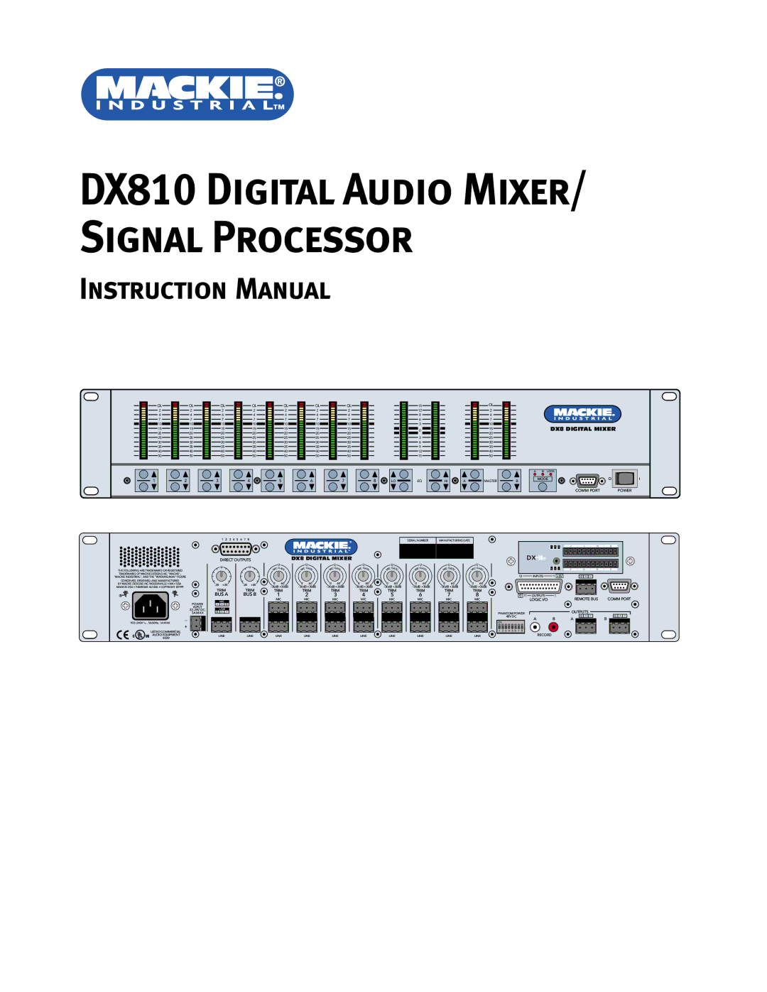 Mackie DX810 instruction manual Direct Outputs, Trim, Logic I/O Remote BUS Comm Port, Record 