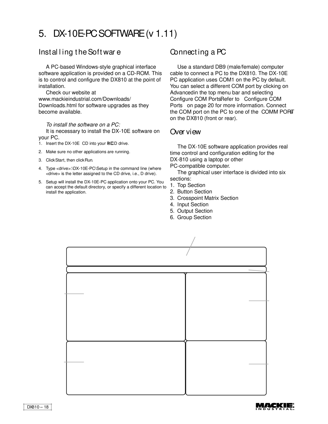 Mackie DX810 instruction manual Installing the Software, Overview 