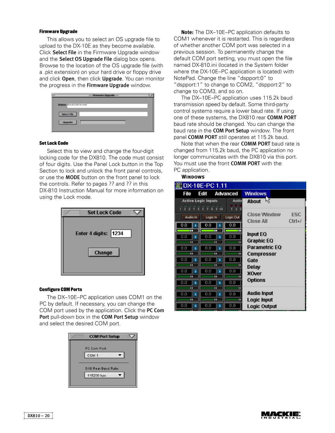 Mackie DX810 instruction manual Windows 