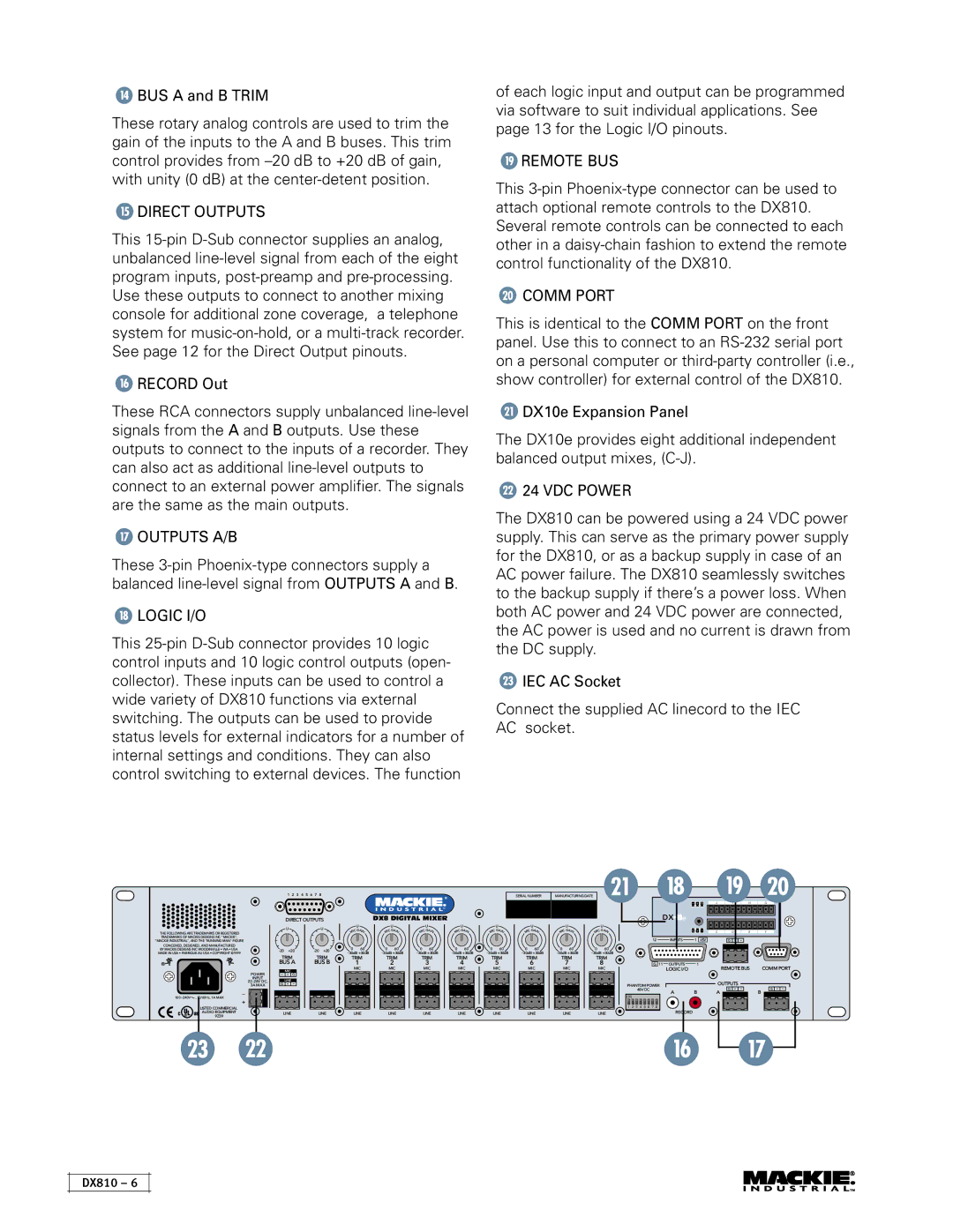 Mackie DX810 instruction manual Ain, Bus B 