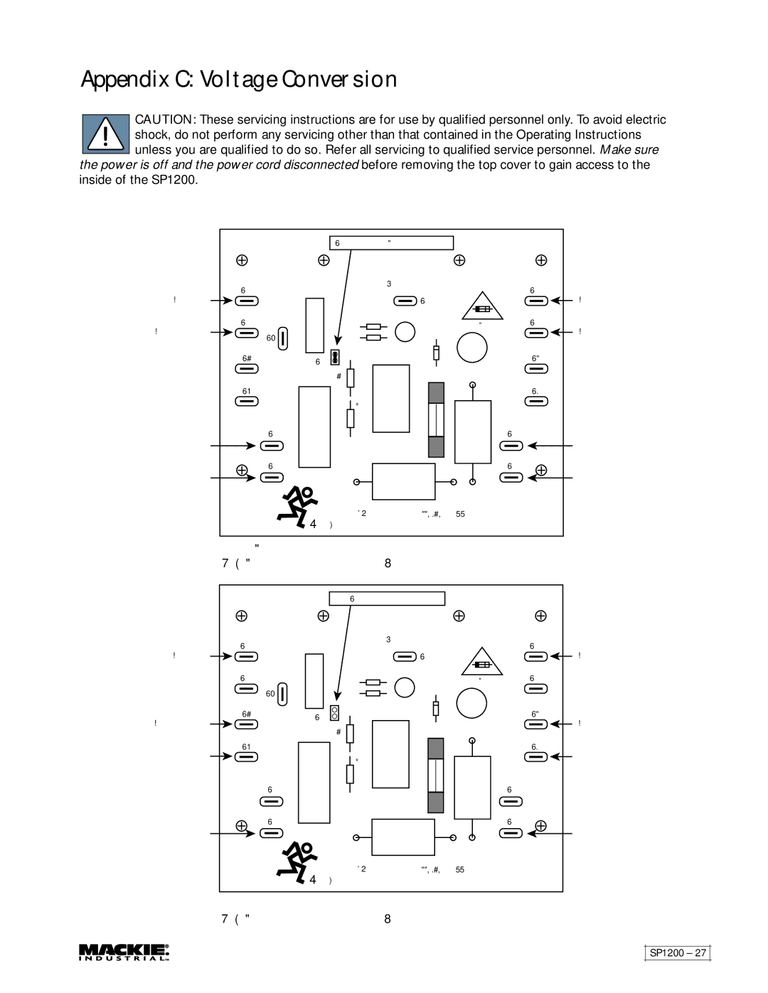 Mackie SP1200 user service Appendix C Voltage Conversion 