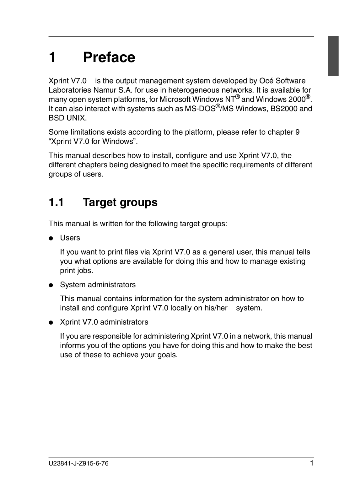 Mackie V7.0 manual Preface, Target groups 