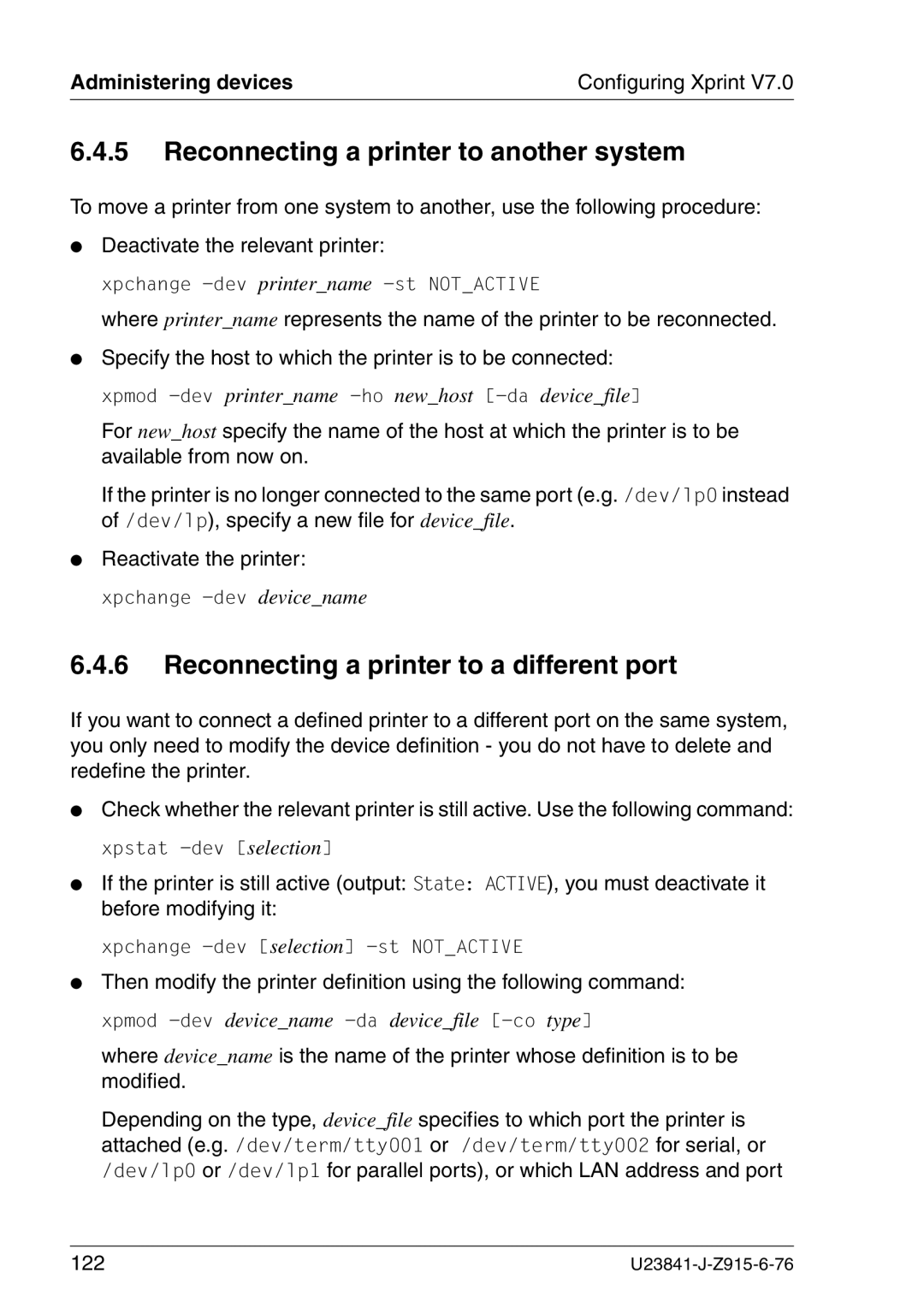 Mackie V7.0 manual Reconnecting a printer to another system, Reconnecting a printer to a different port 