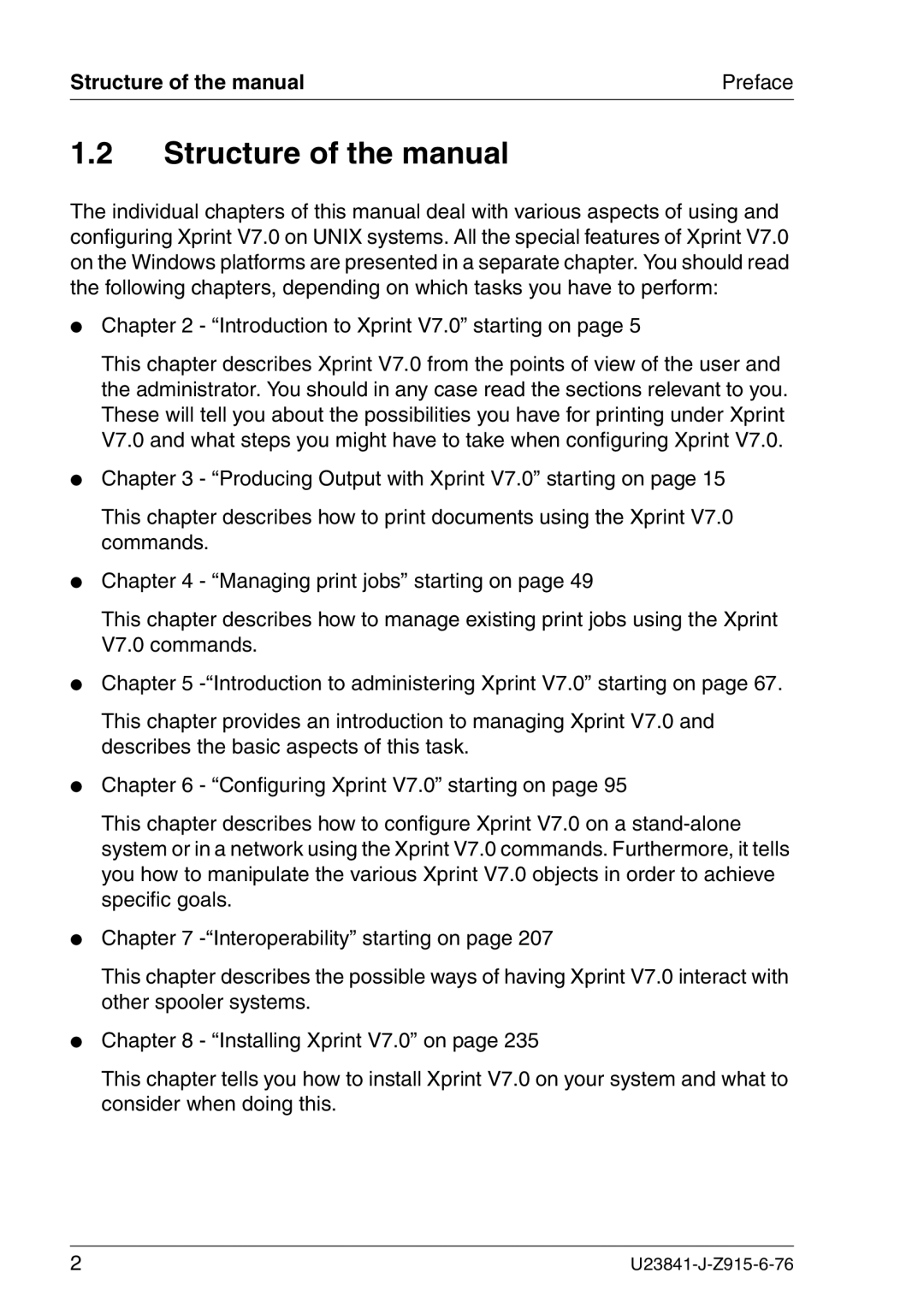 Mackie Structure of the manual Preface, Introduction to Xprint V7.0 starting on 