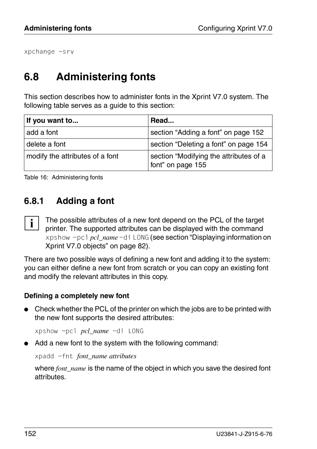 Mackie V7.0 manual Adding a font, Administering fonts Configuring Xprint, Defining a completely new font 