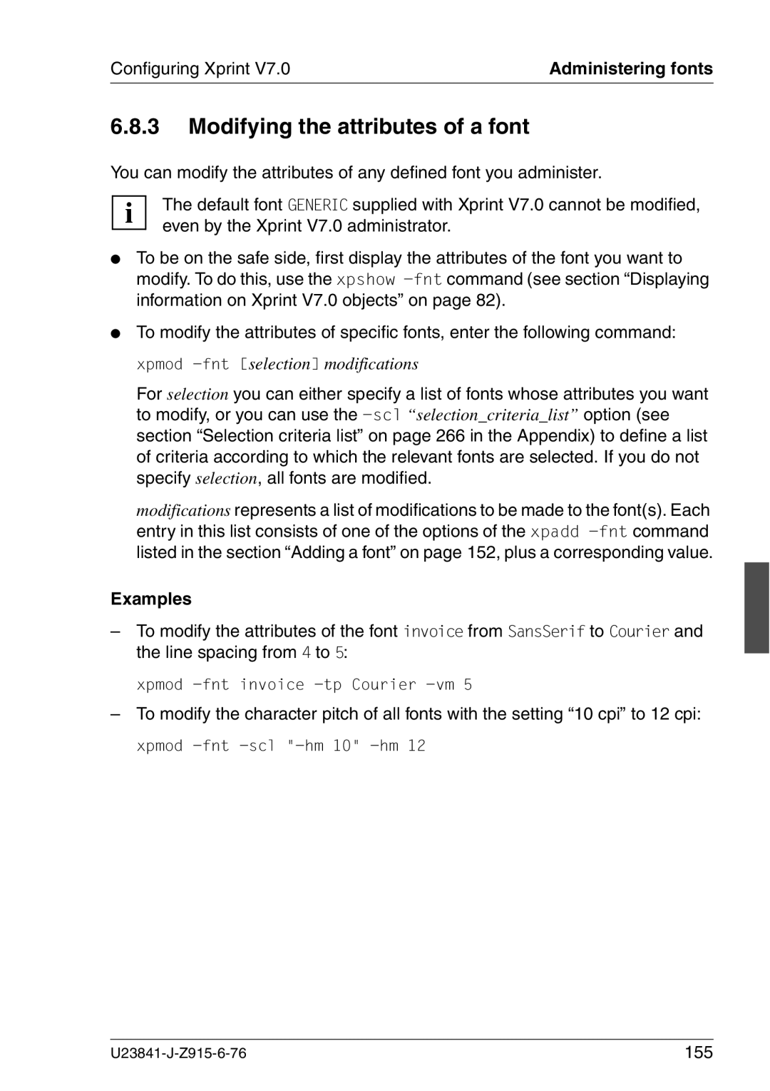 Mackie V7.0 manual Modifying the attributes of a font, 155 