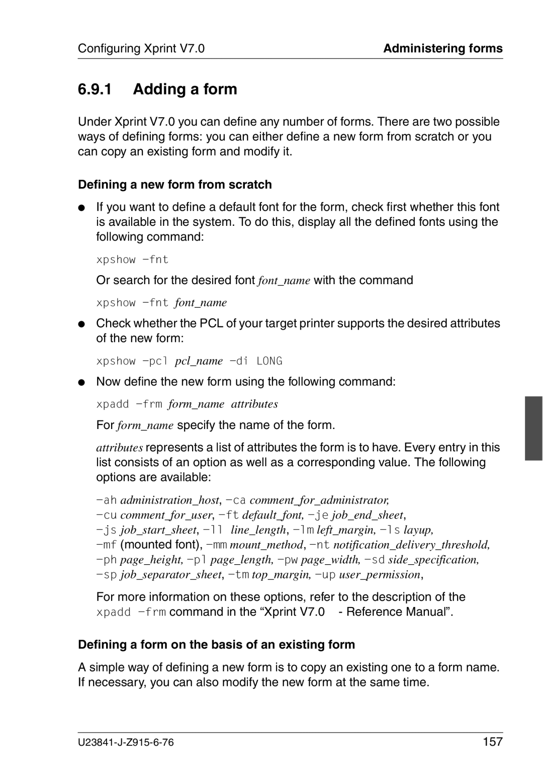 Mackie V7.0 manual Adding a form, Defining a new form from scratch, Defining a form on the basis of an existing form 