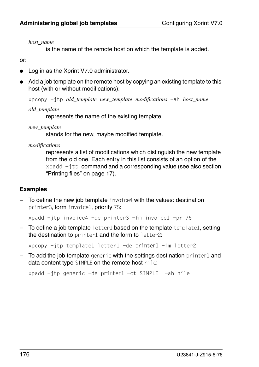 Mackie V7.0 manual Represents the name of the existing template, Stands for the new, maybe modified template, 176 