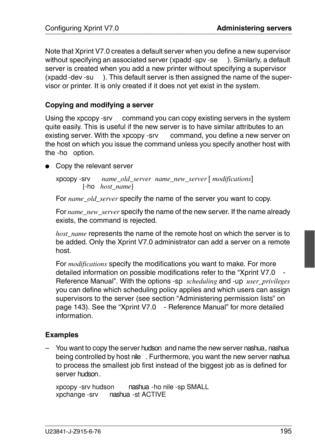 Mackie V7.0 manual Copying and modifying a server, 195 