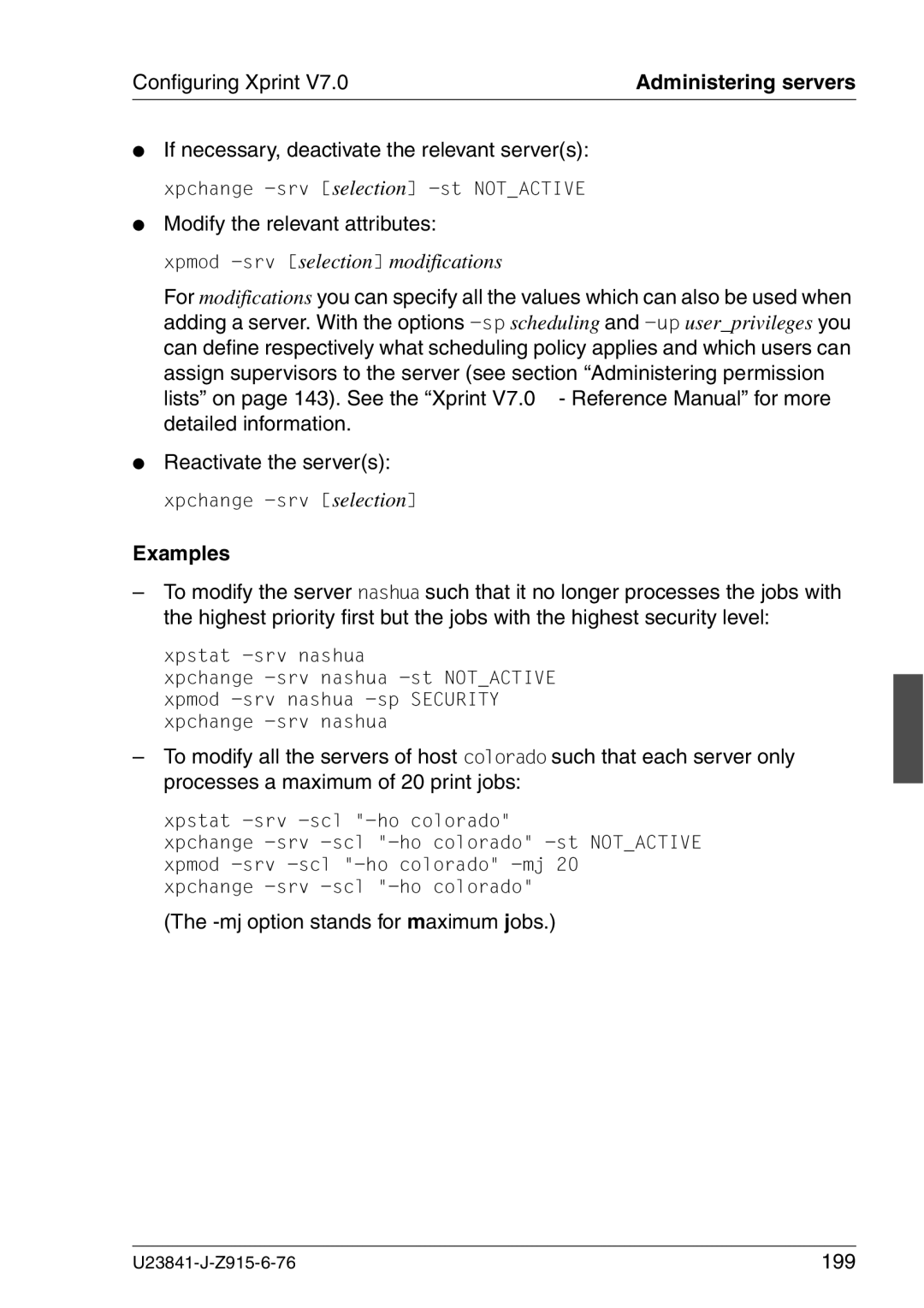 Mackie V7.0 manual mj option stands for maximum jobs, 199 