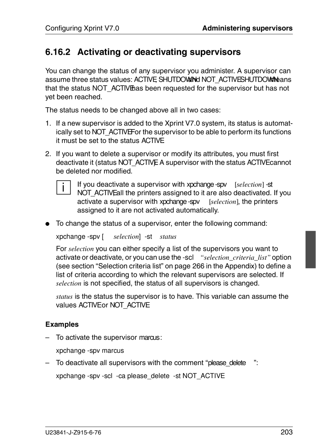 Mackie V7.0 manual Activating or deactivating supervisors, 203 