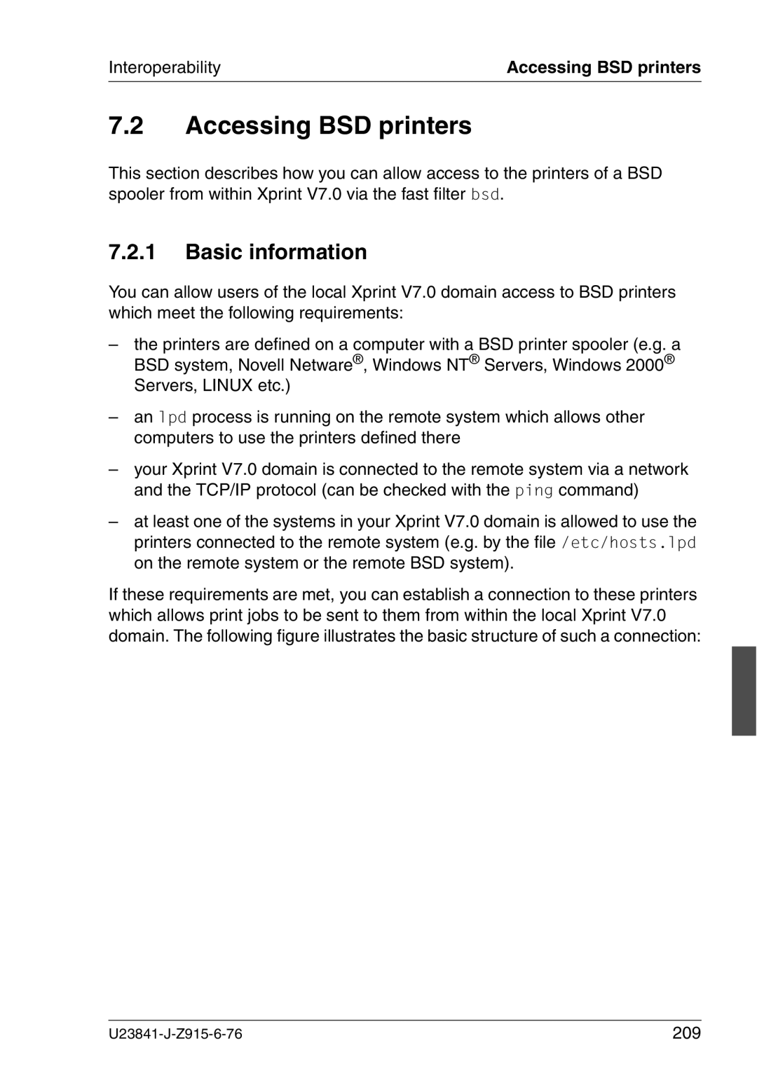 Mackie V7.0 manual Accessing BSD printers, Basic information, Interoperability, 209 