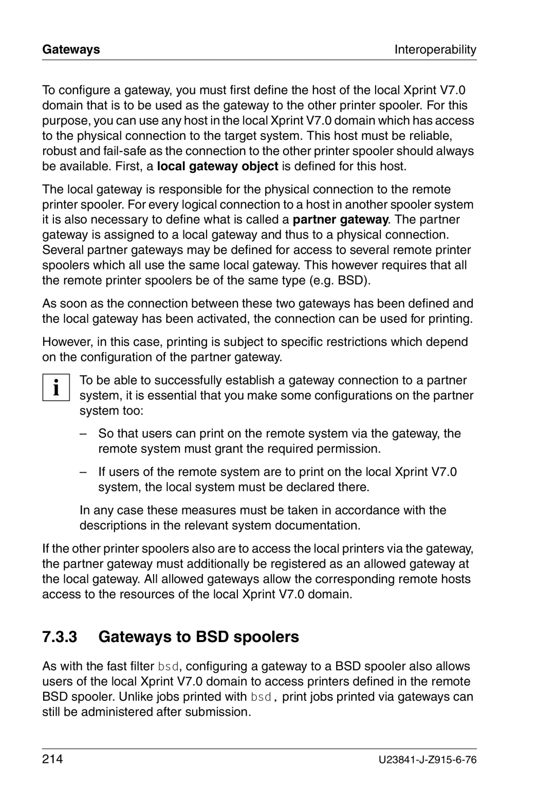 Mackie V7.0 manual Gateways to BSD spoolers 