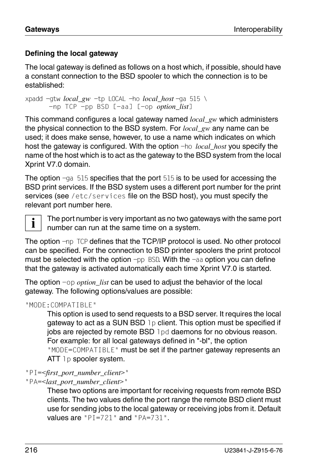 Mackie V7.0 manual Defining the local gateway, Modecompatible 