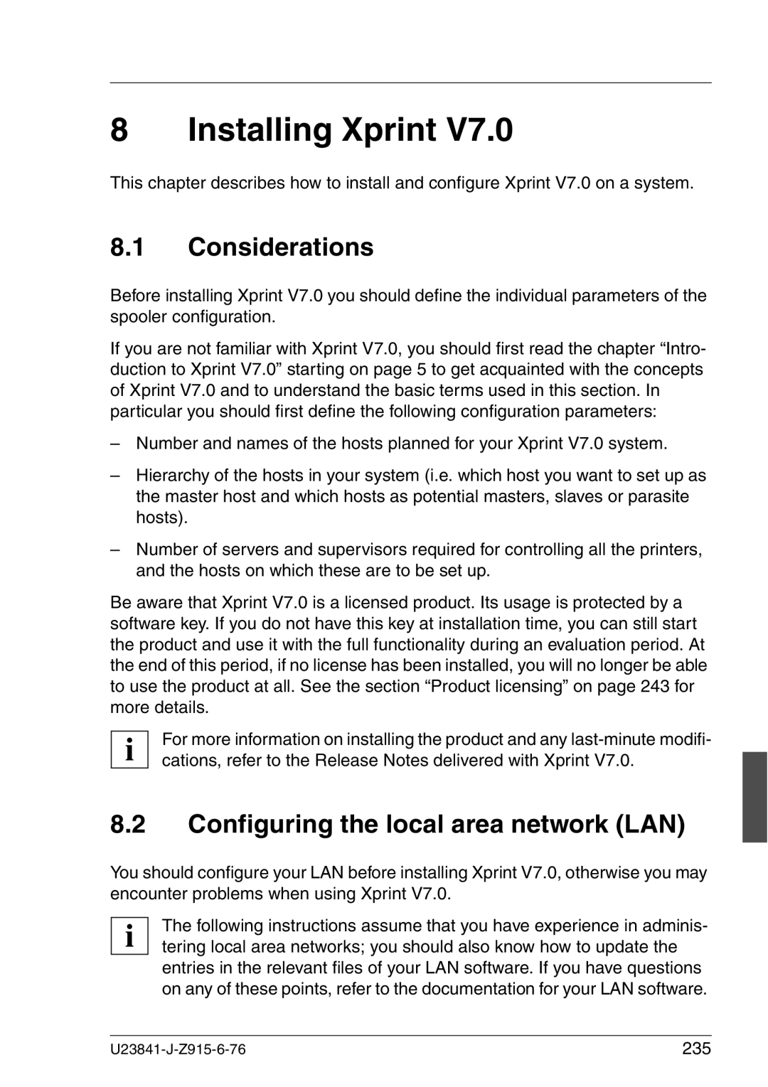 Mackie V7.0 manual Considerations, Configuring the local area network LAN 