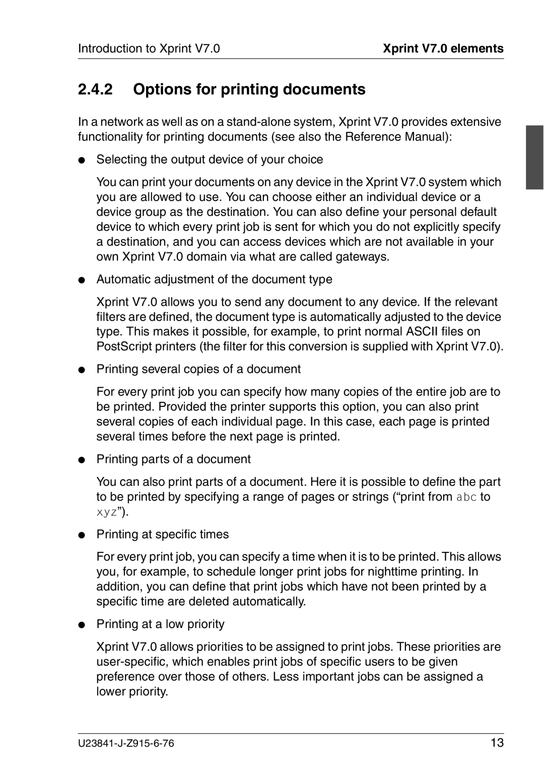 Mackie V7.0 manual Options for printing documents, Selecting the output device of your choice 