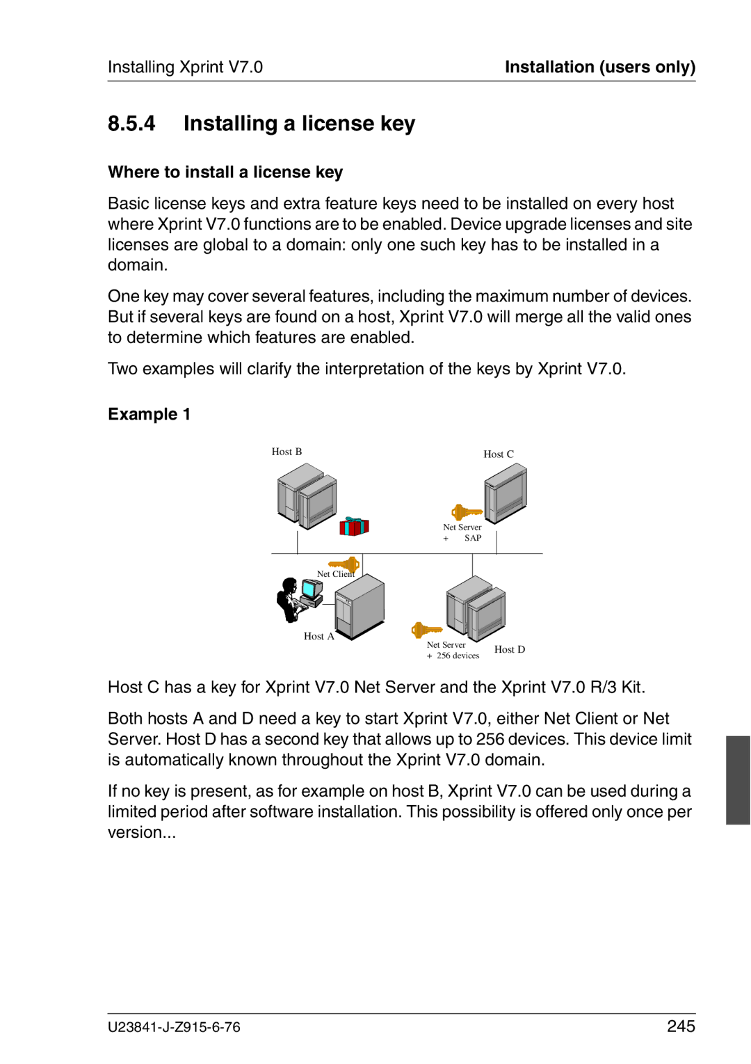 Mackie V7.0 manual Installing a license key, Where to install a license key, 245 