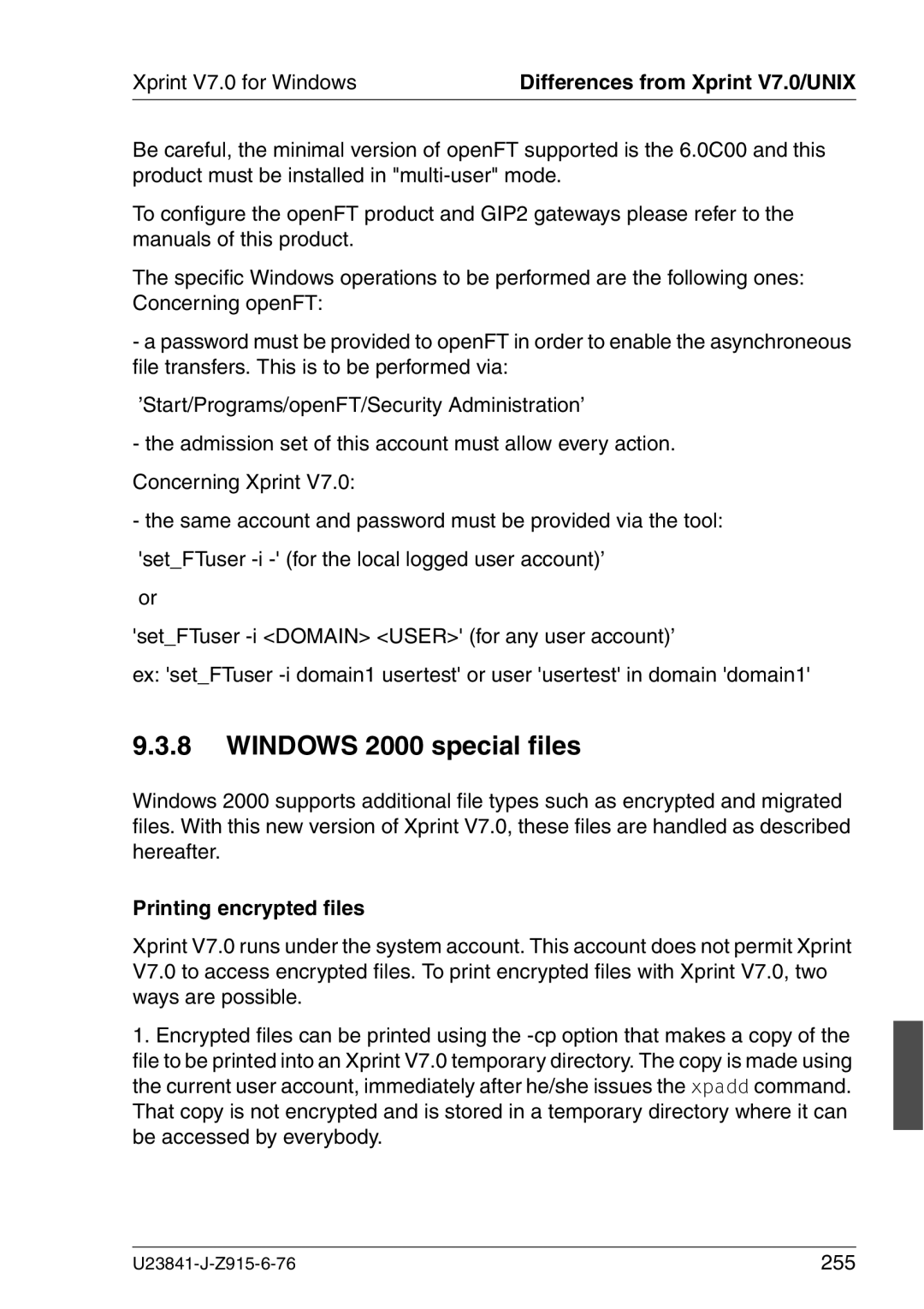 Mackie V7.0 manual Windows 2000 special files, Printing encrypted files 