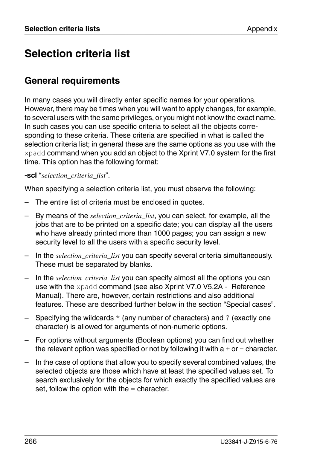 Mackie V7.0 manual Selection criteria list, General requirements 