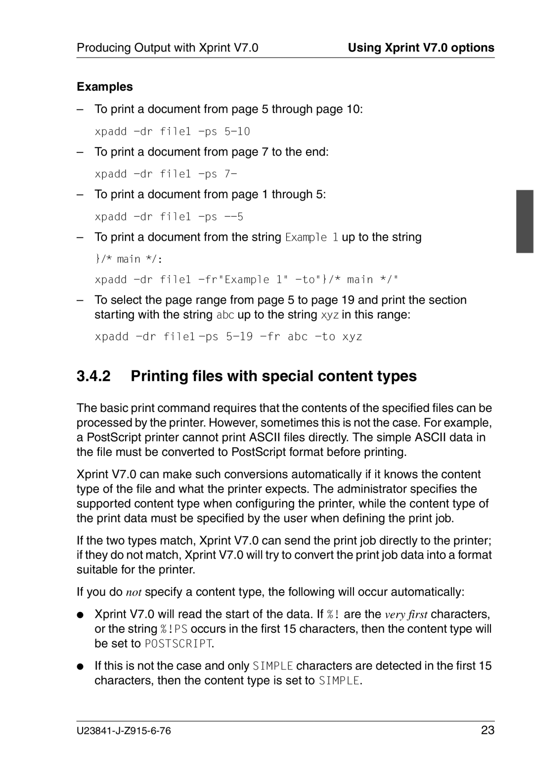 Mackie V7.0 manual Printing files with special content types, Examples 