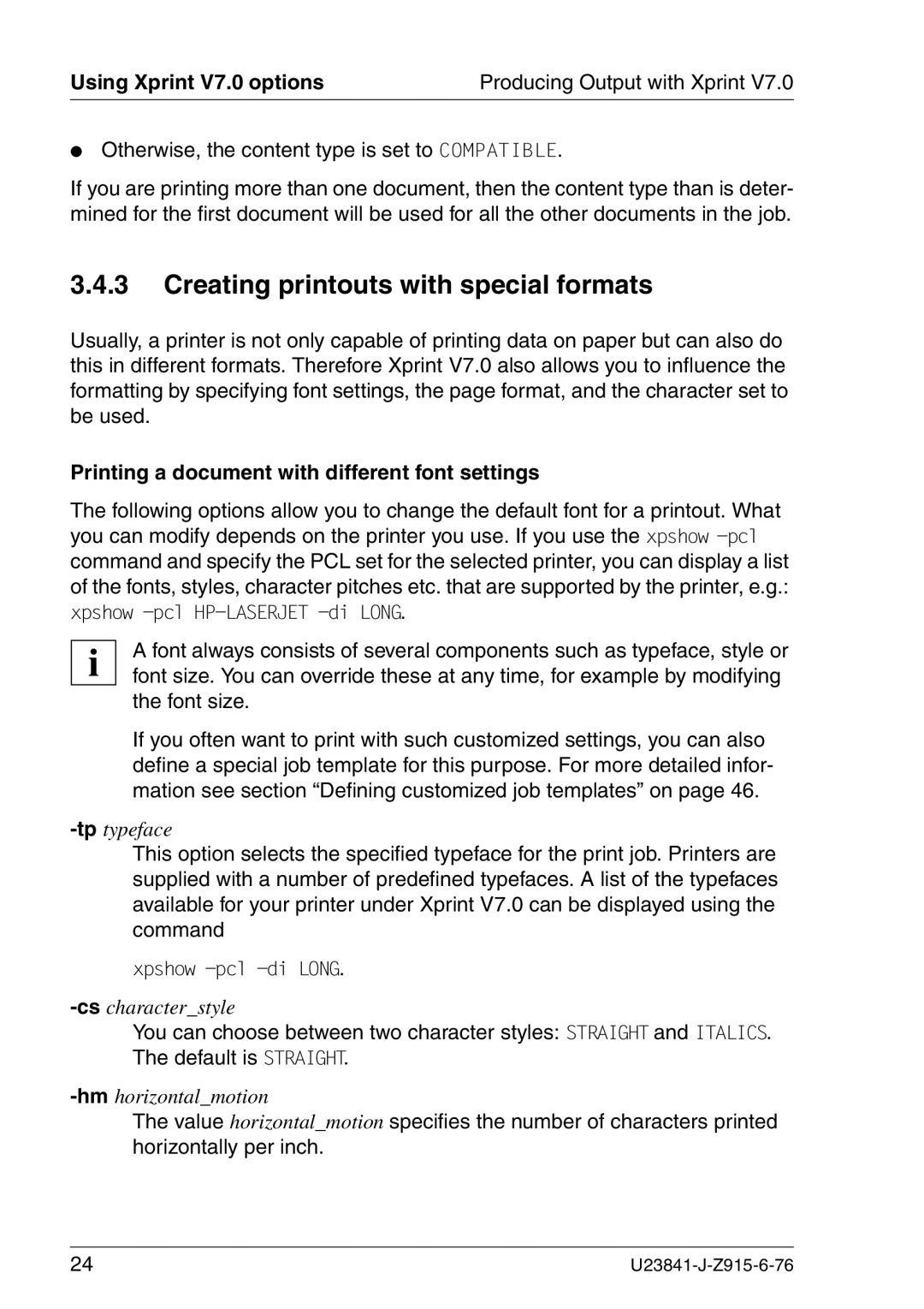 Mackie V7.0 manual Creating printouts with special formats, Otherwise, the content type is set to Compatible 