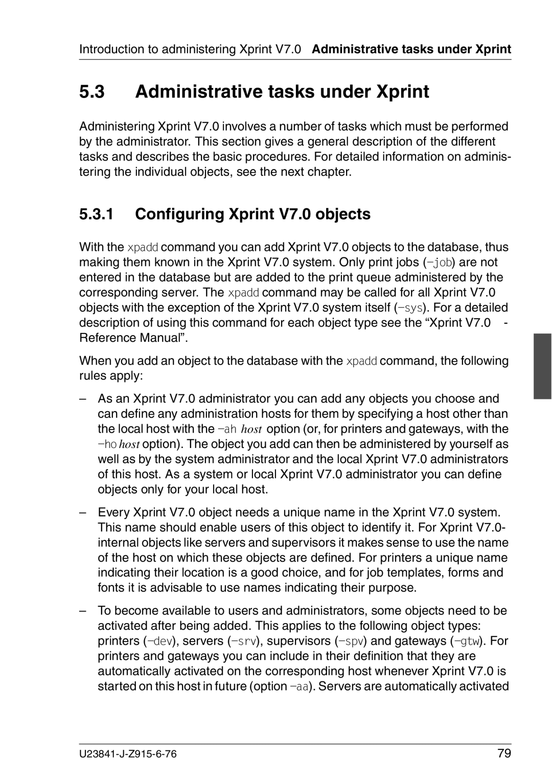 Mackie manual Administrative tasks under Xprint, Configuring Xprint V7.0 objects 