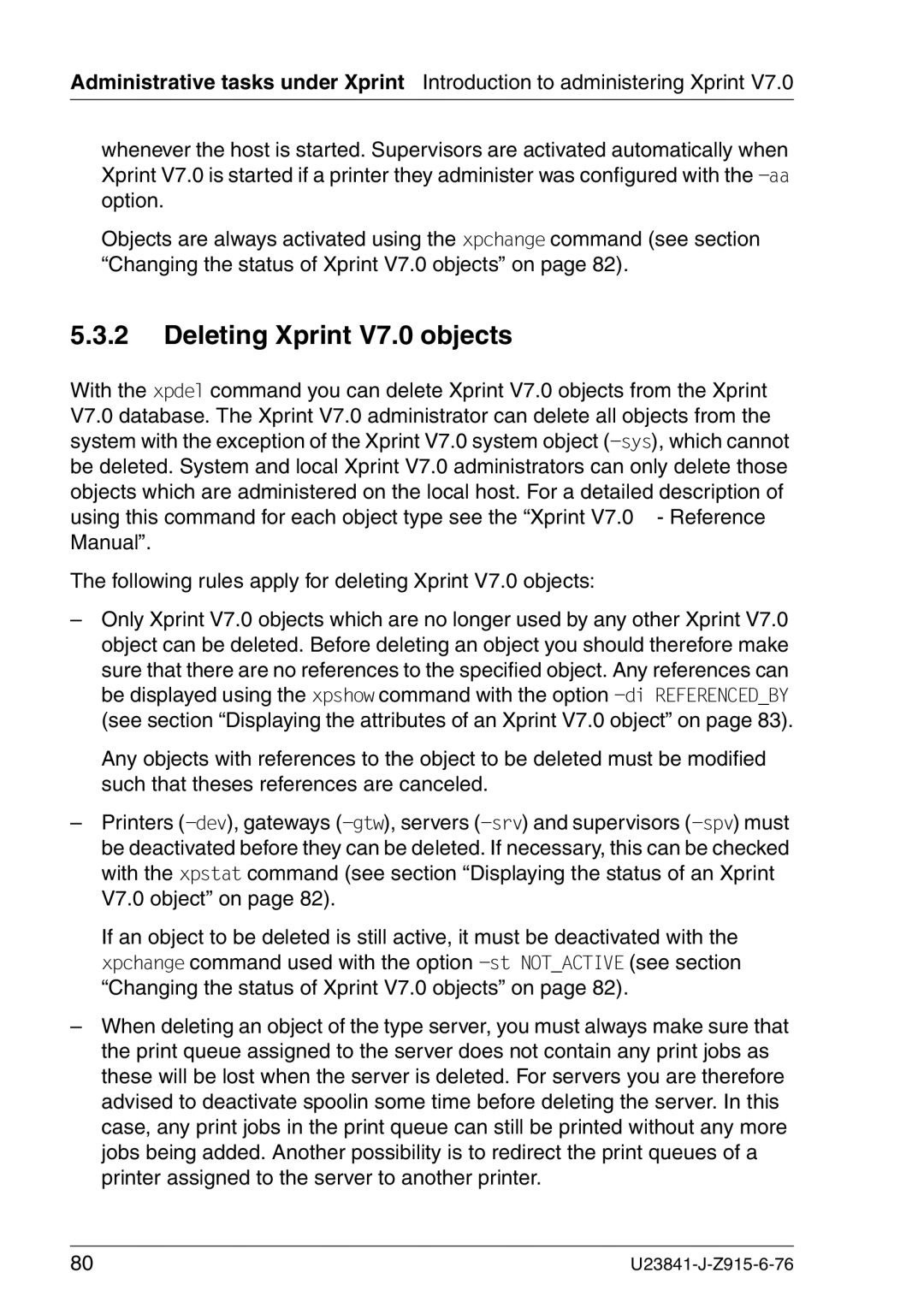 Mackie manual Deleting Xprint V7.0 objects 