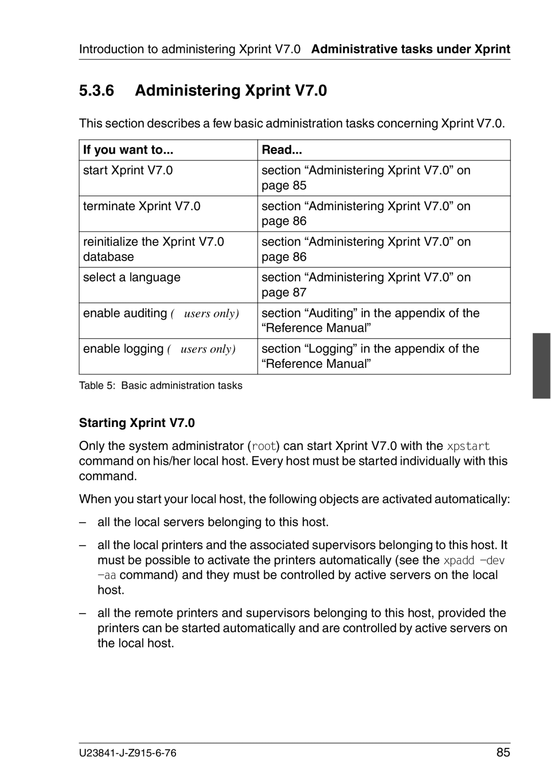 Mackie V7.0 manual Administering Xprint, Starting Xprint 