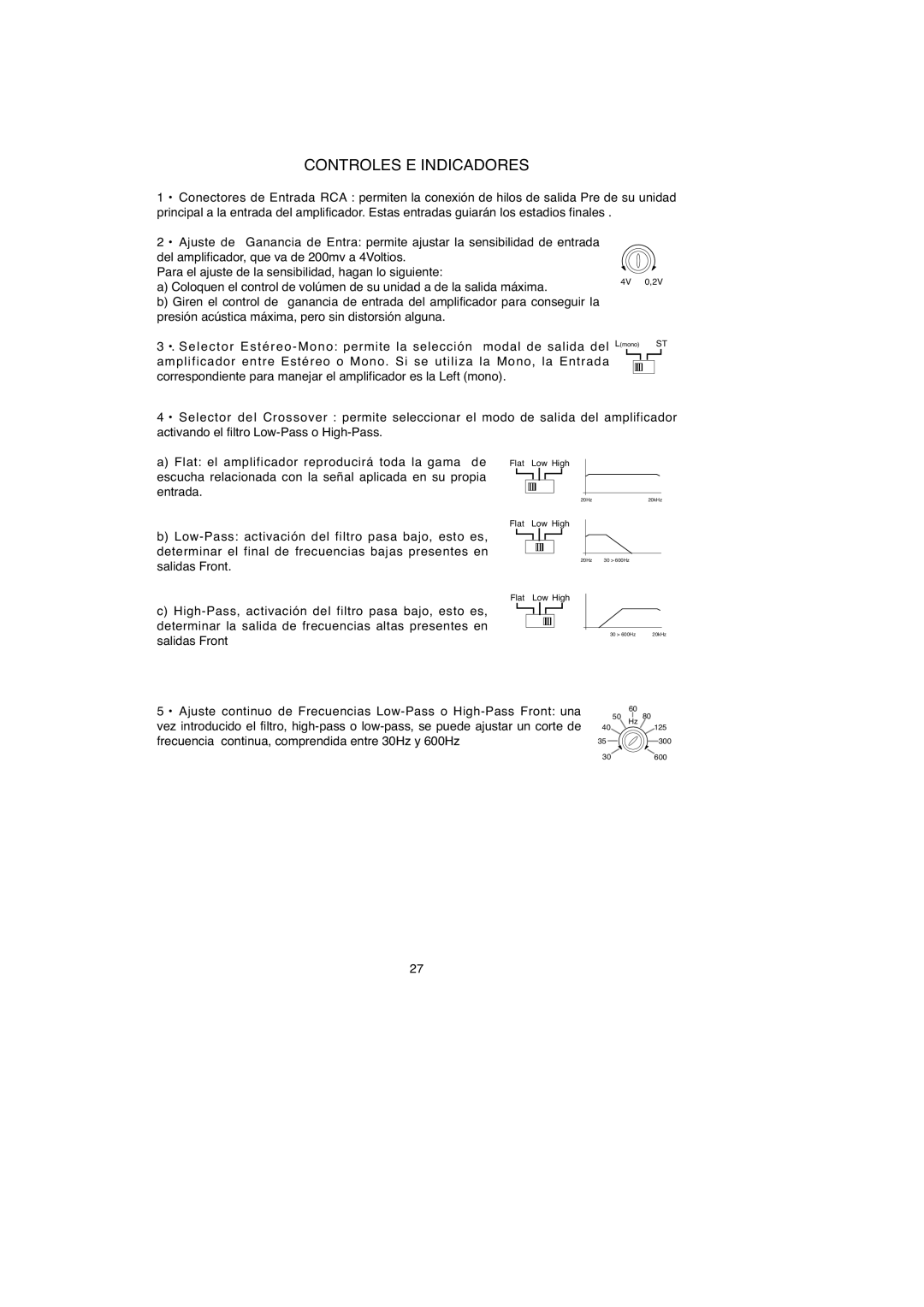 Macrom 2.100x owner manual Controles E Indicadores 