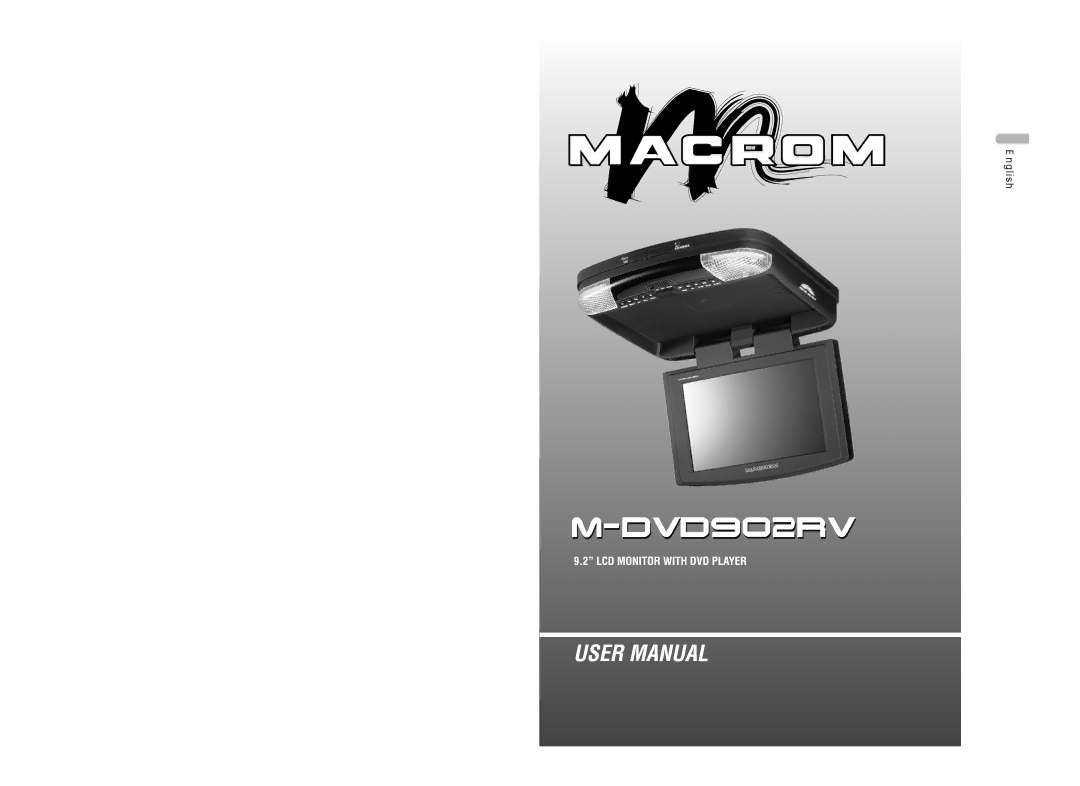 Macrom M-DVD902RV manual Nglish 