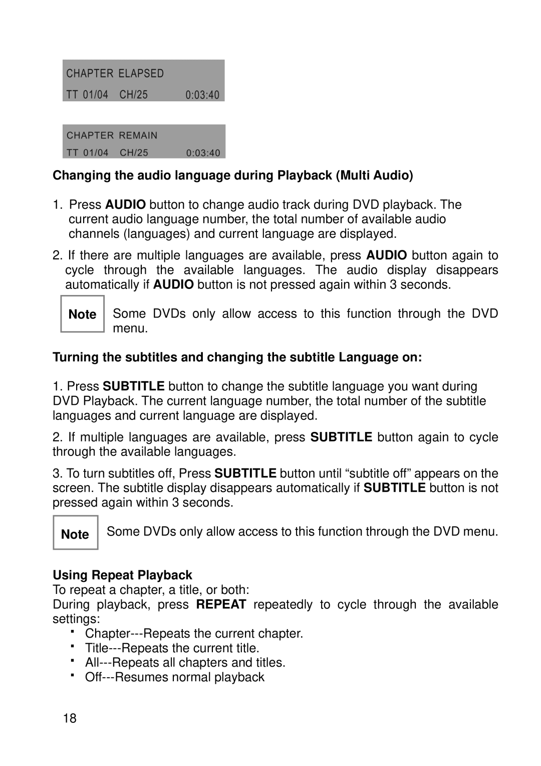 Macrom M-DVD902RV manual Changing the audio language during Playback Multi Audio, Using Repeat Playback 