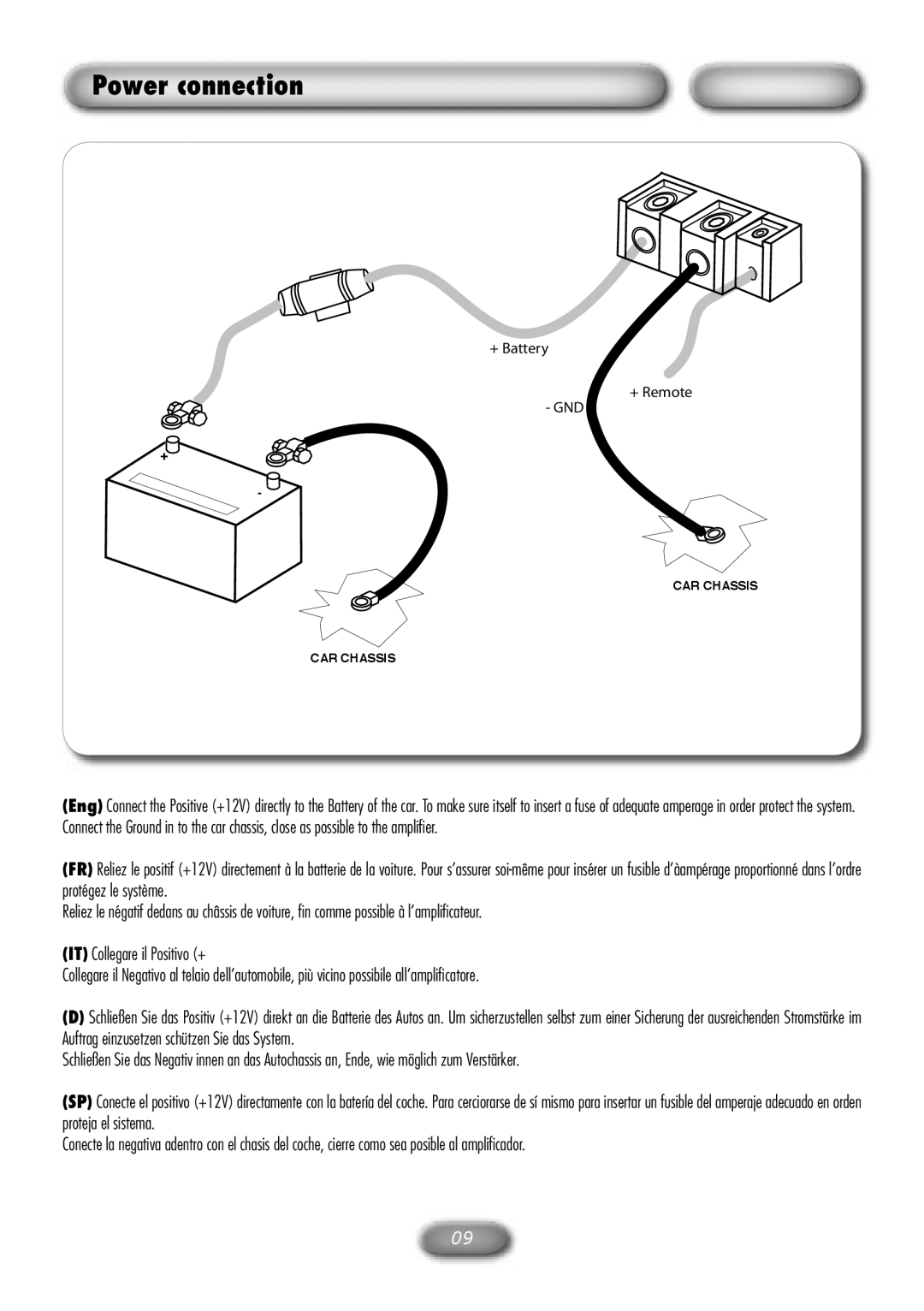 Macrom M1A.4150 owner manual Power connection 