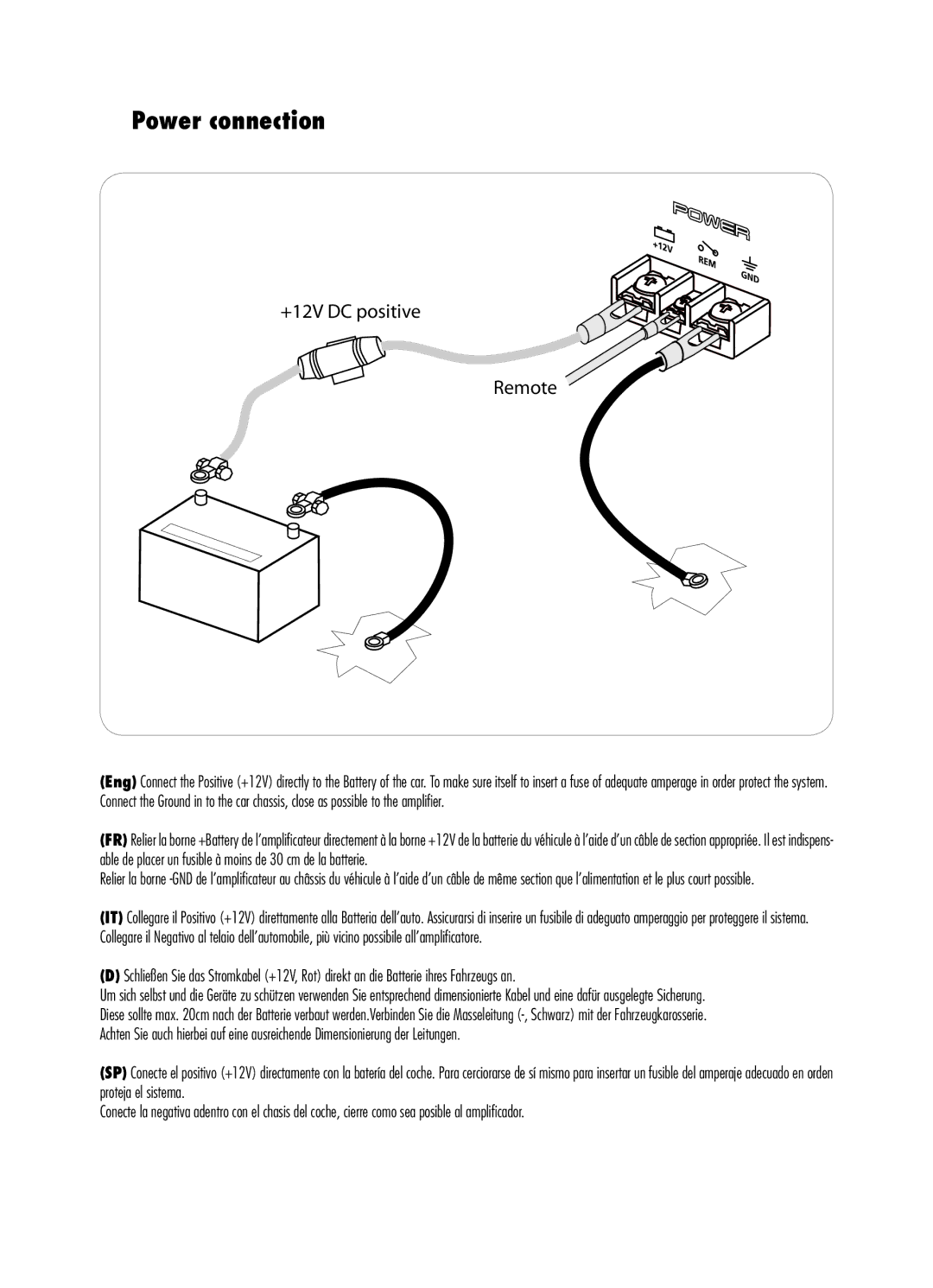 Macrom M2A.1000 owner manual Power connection 