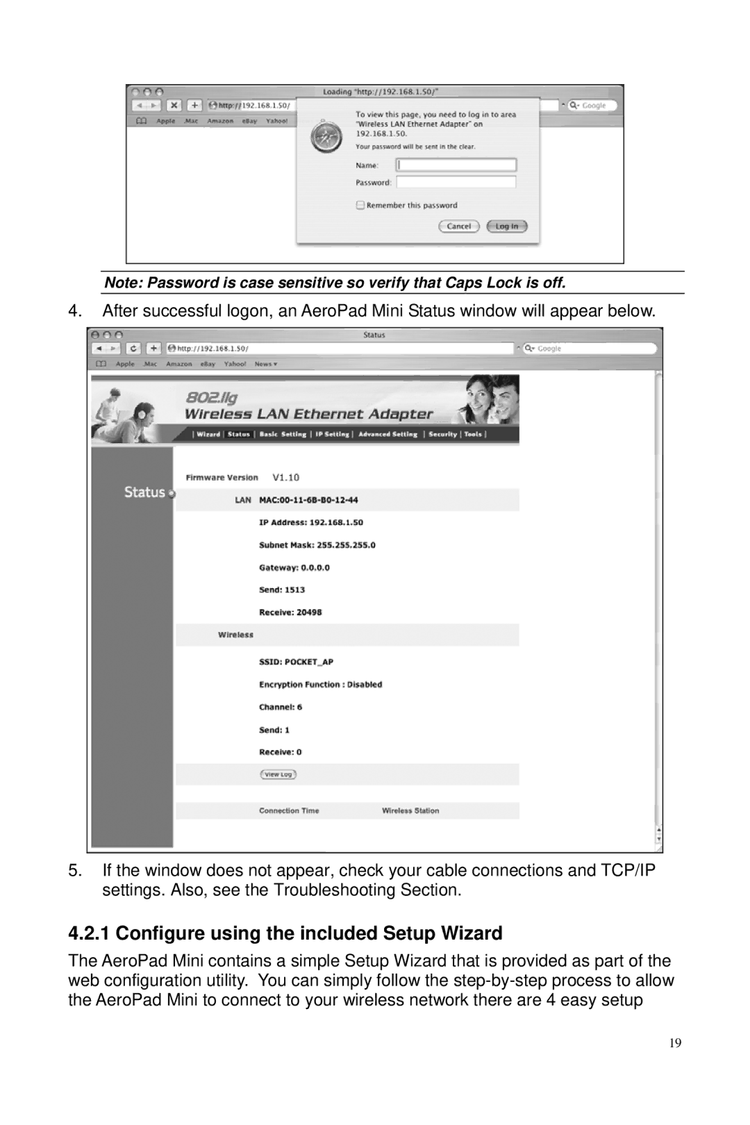 Macsense Connectivity AeroPad Mini user manual Configure using the included Setup Wizard 