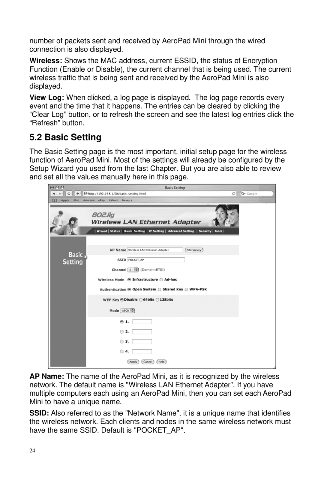 Macsense Connectivity AeroPad Mini user manual Basic Setting 