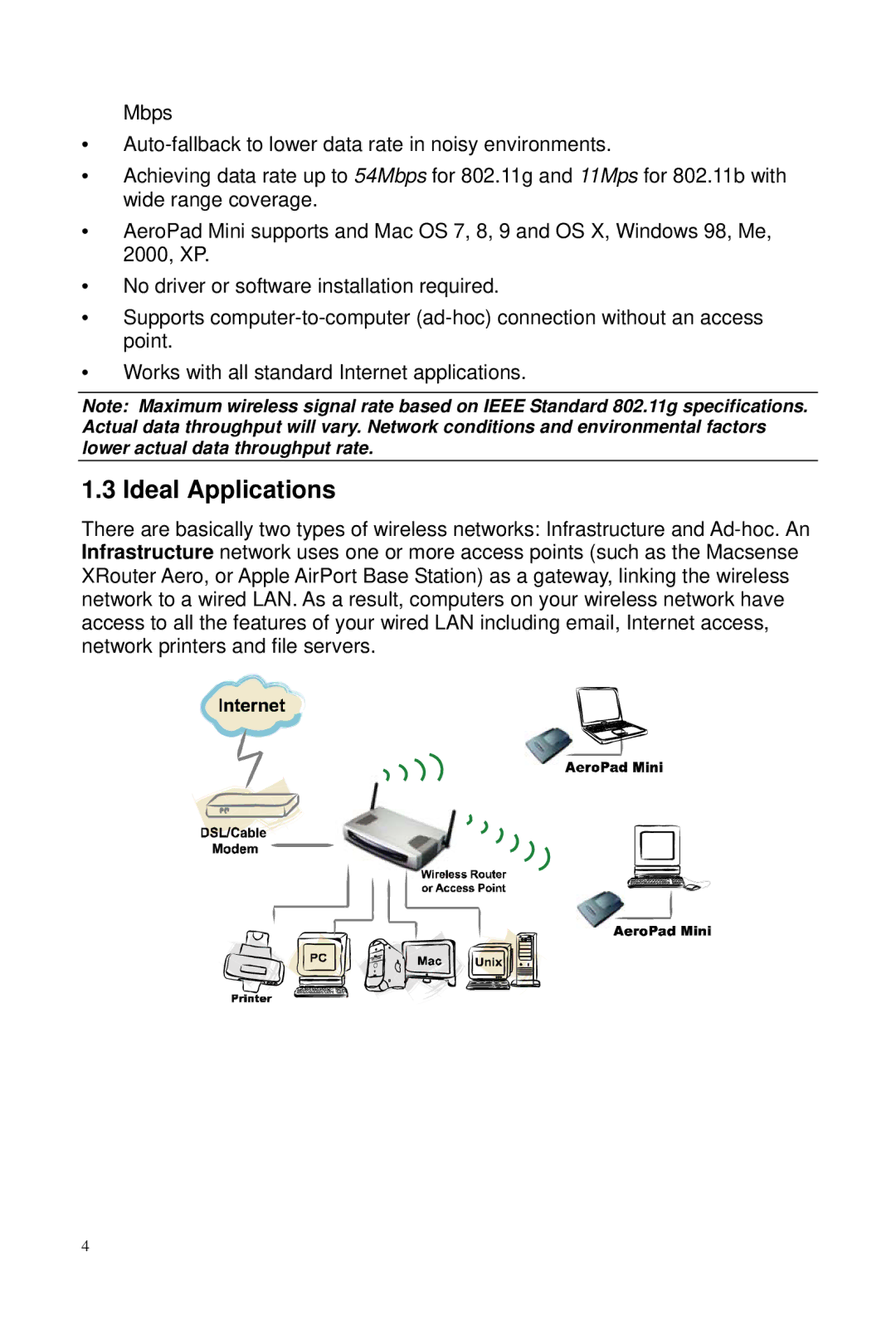 Macsense Connectivity AeroPad Mini user manual Ideal Applications 