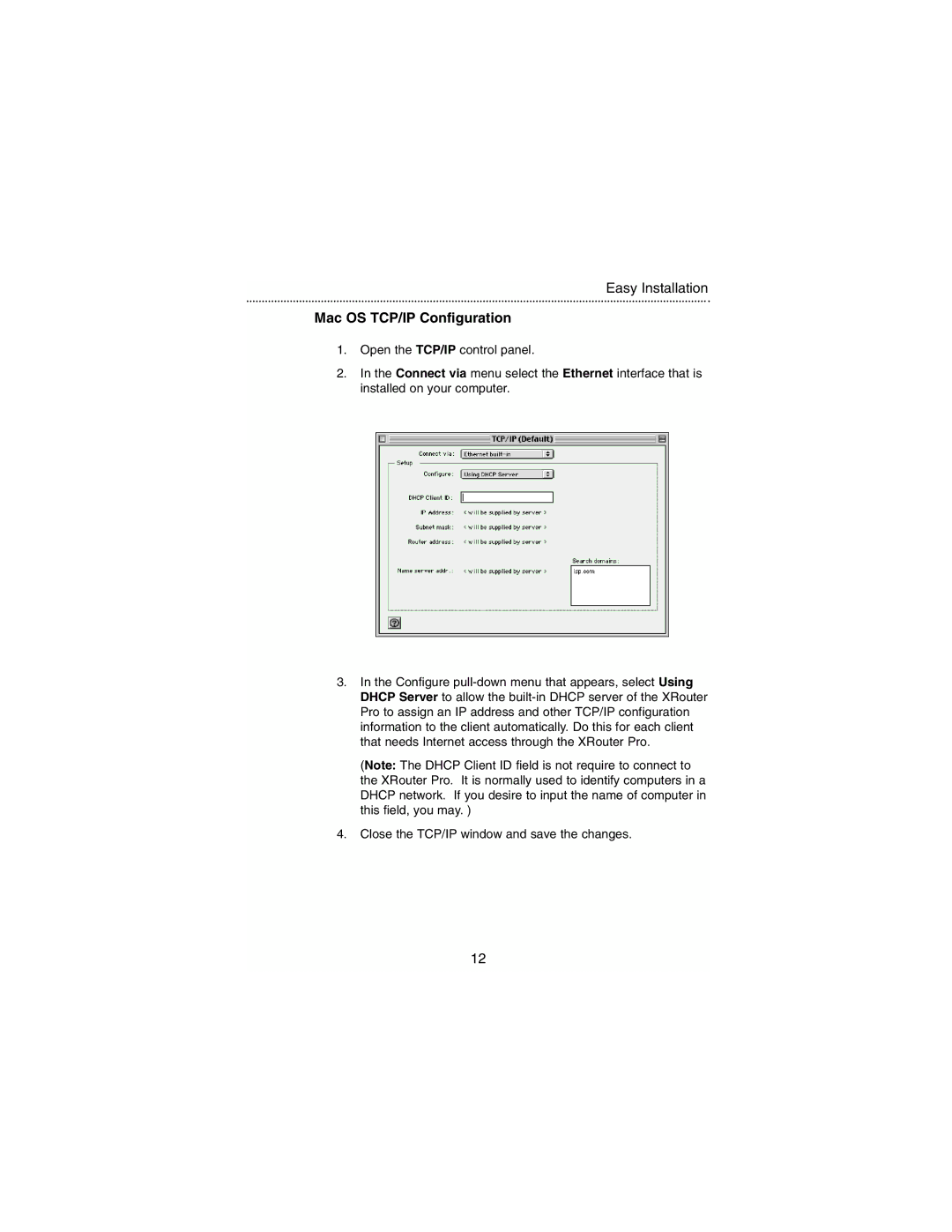 Macsense Connectivity MIH-130 user manual Mac OS TCP/IP Configuration 