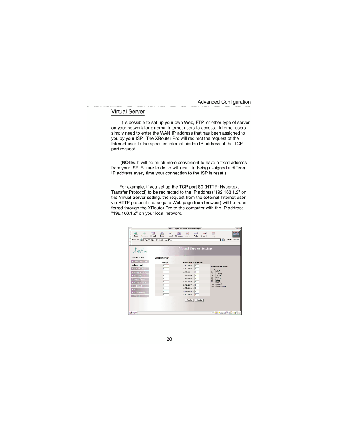 Macsense Connectivity MIH-130 user manual Virtual Server 