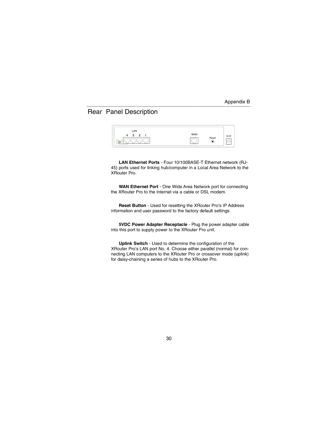 Macsense Connectivity MIH-130 user manual Rear Panel Description 