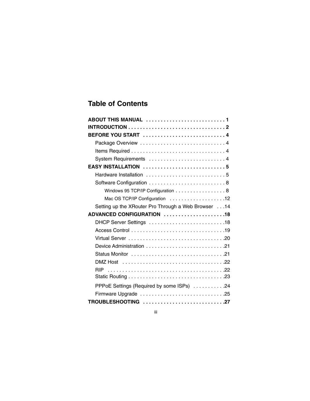 Macsense Connectivity MIH-130 user manual Table of Contents 