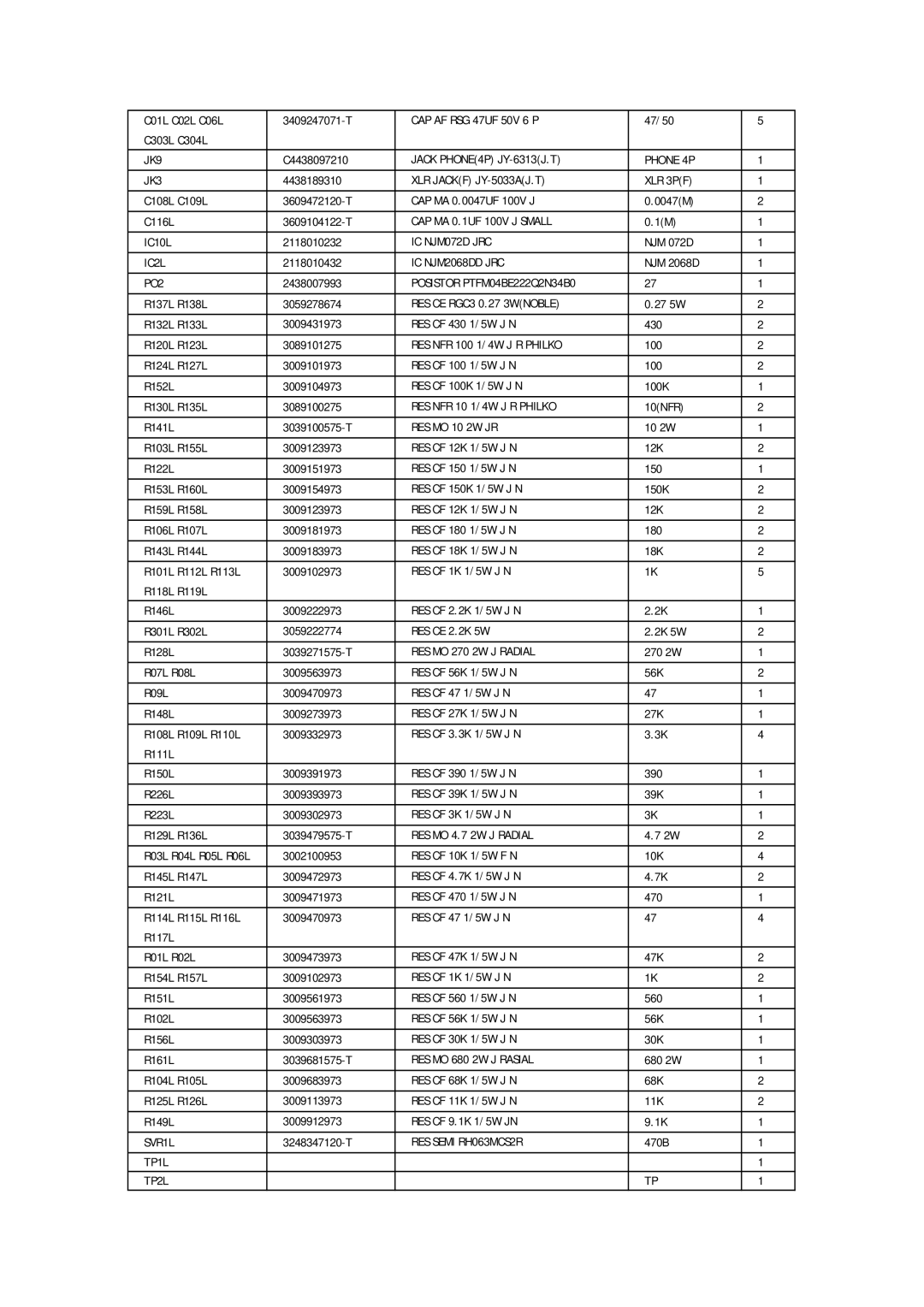 Macsense Connectivity R-150PLUS CAP AF RSG 47UF 50V 6 P, JK9, Jack PHONE4P JY-6313J.T Phone 4P JK3, IC NJM072D JRC, IC2L 