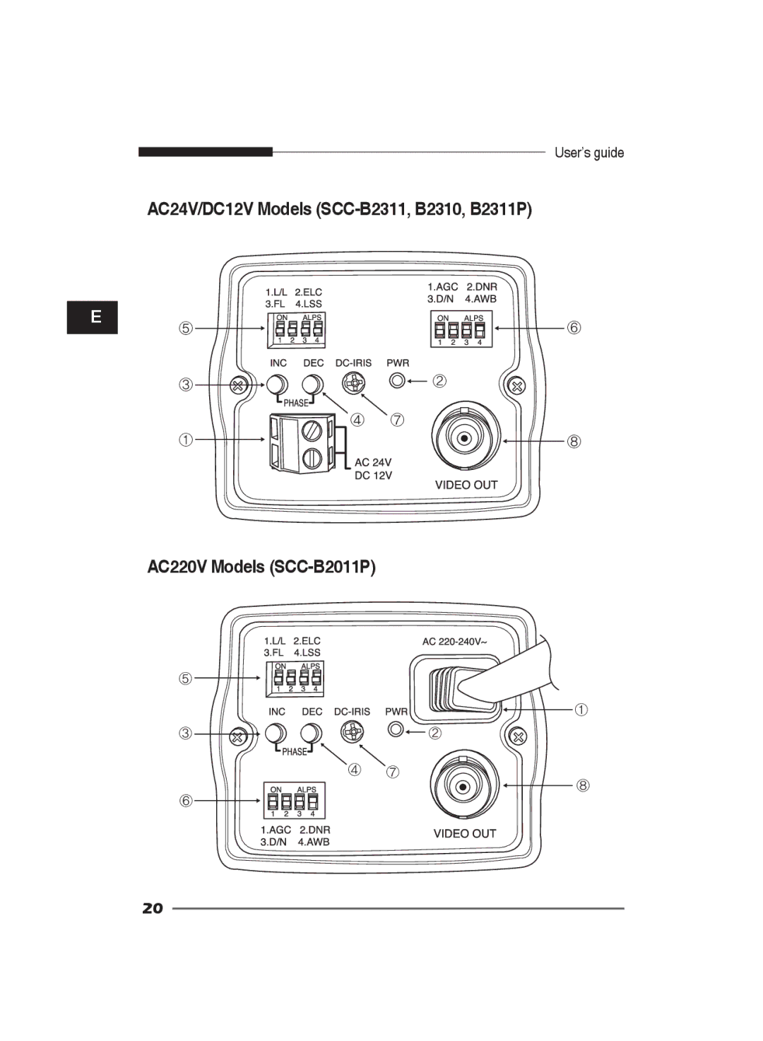 Macsense Connectivity SCC-B2311P, SCC-B2011P, SCC-B2310 manual AC24V/DC12V Models SCC-B2311, B2310, B2311P 