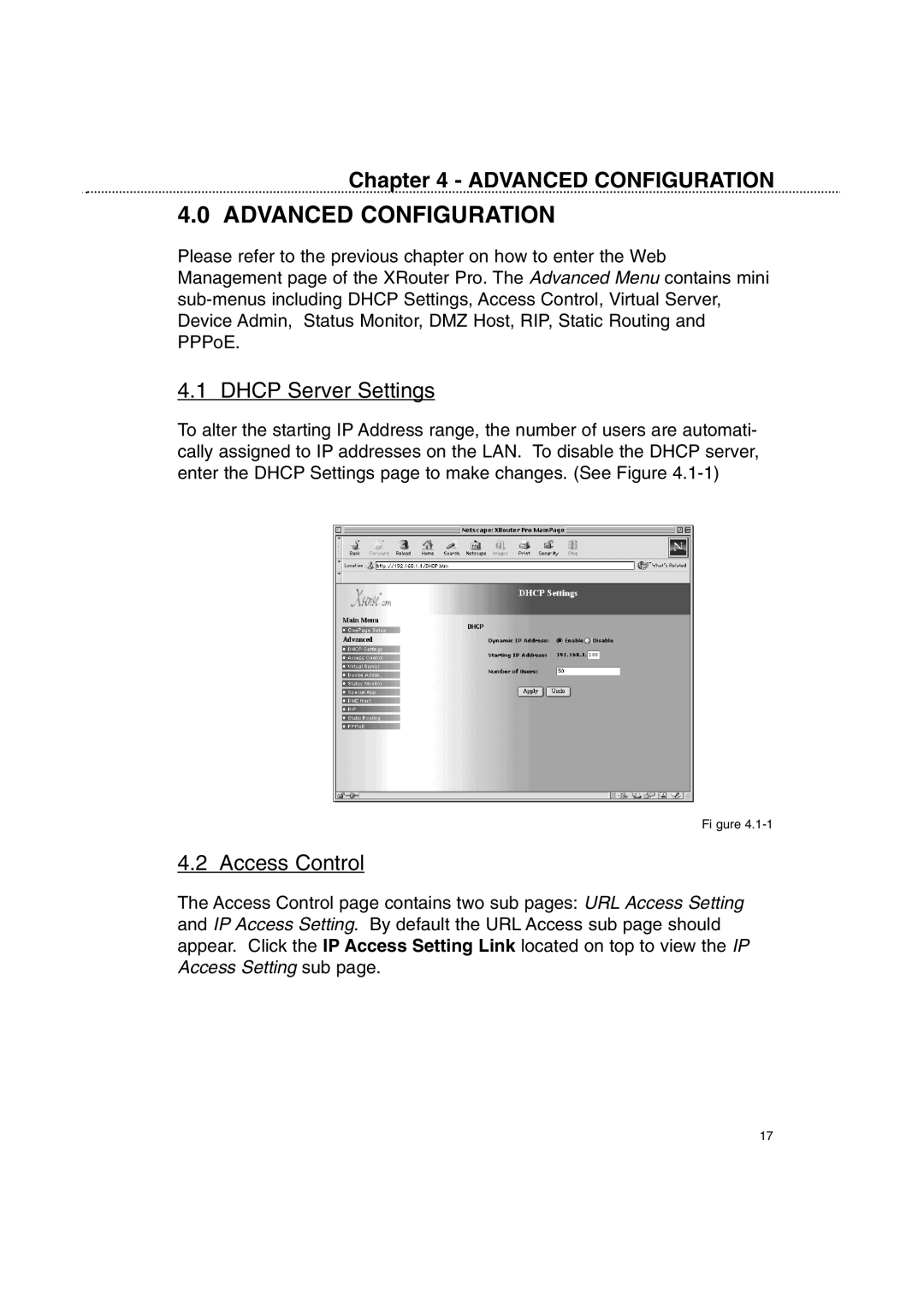 Macsense Connectivity XRouter Pro user manual Dhcp Server Settings, Access Control 