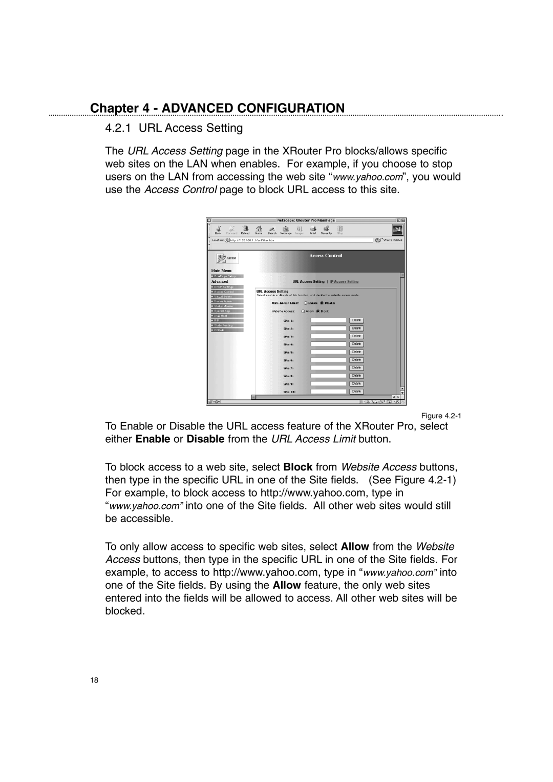 Macsense Connectivity XRouter Pro user manual URL Access Setting 