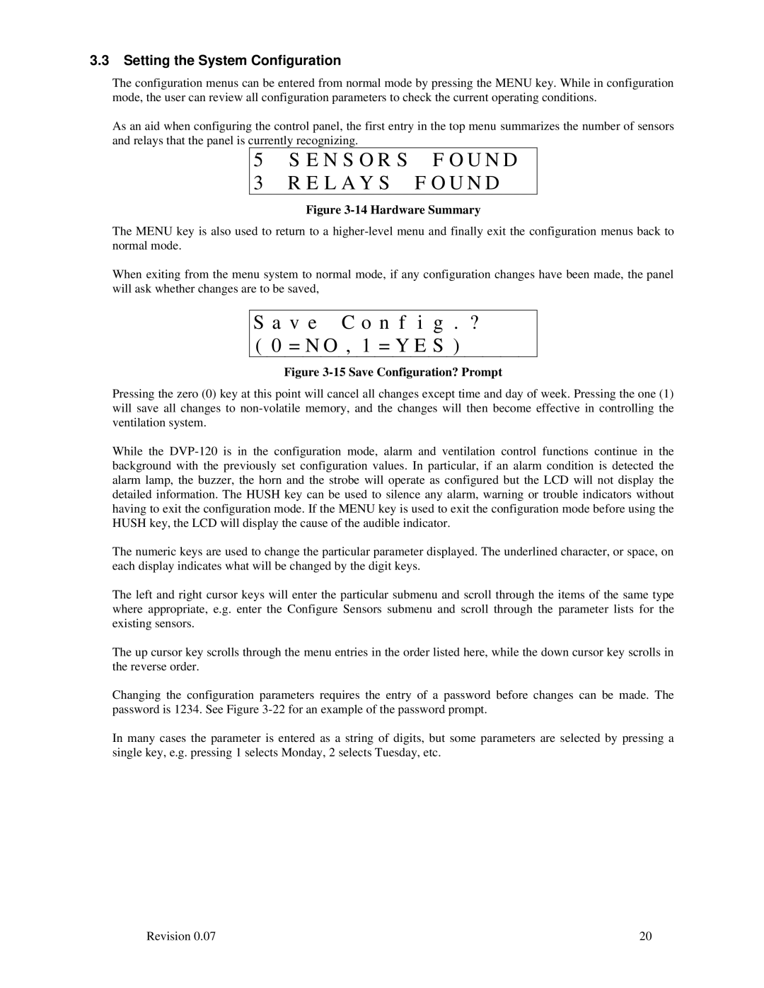 Macurco DVP-120 operating instructions V e C o n f i g . ? 0 = N O , 1 = Y E S, Setting the System Configuration 