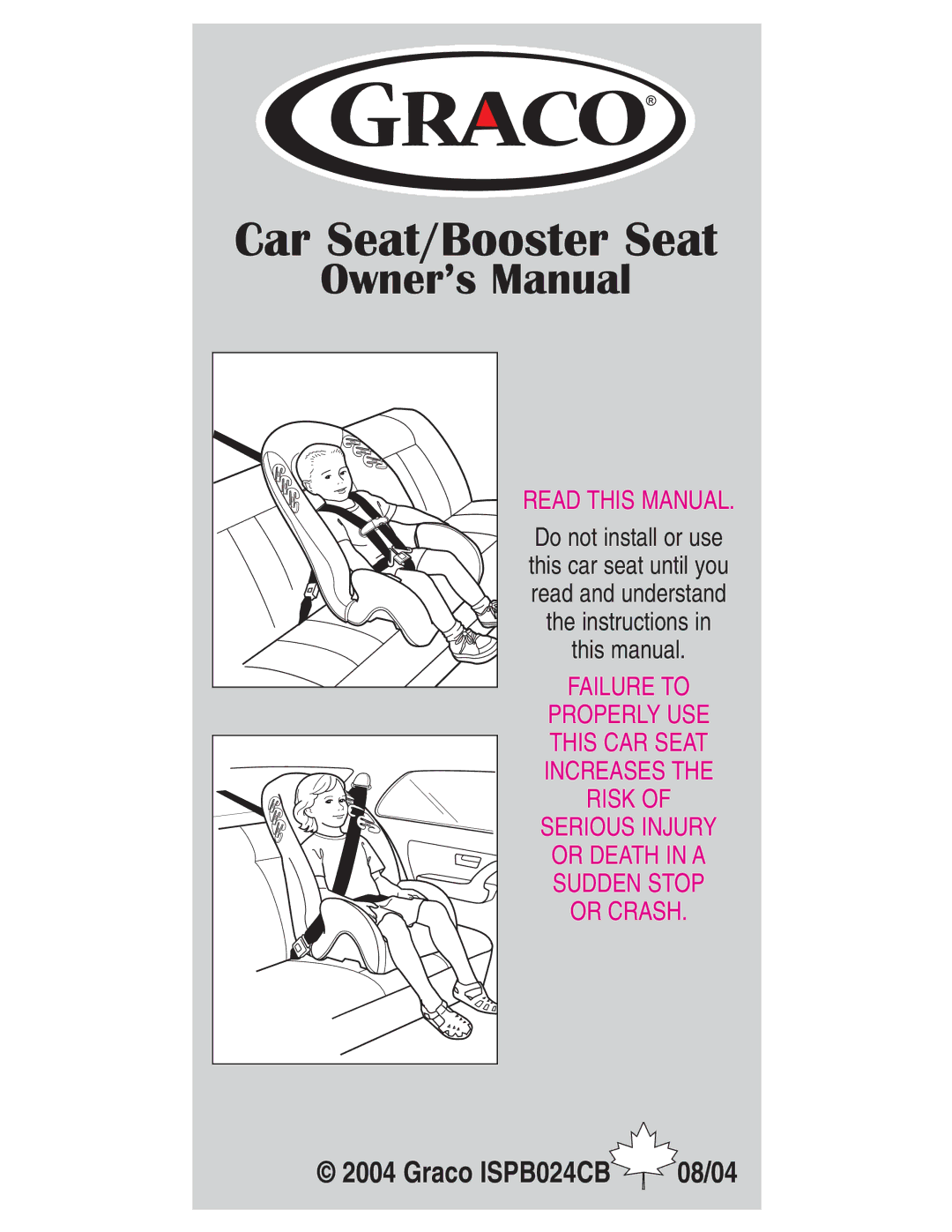 Mad Catz ISPB024CB owner manual Car Seat/Booster Seat 