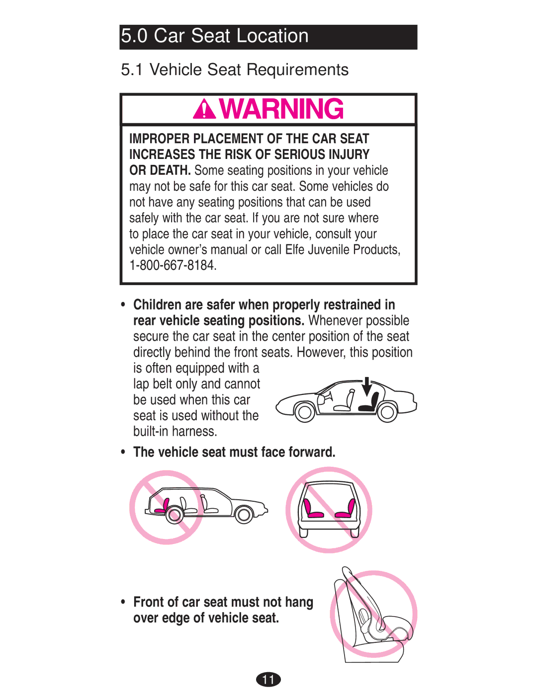 Mad Catz ISPB024CB owner manual Car Seat Location, Vehicle Seat Requirements 