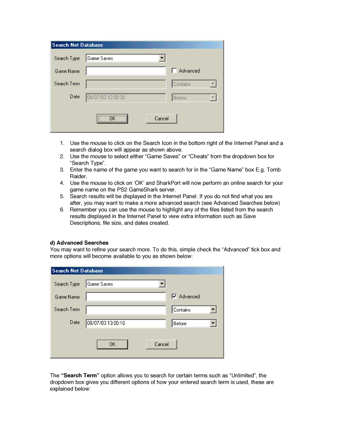 Mad Catz SharkPort PS2 manual Advanced Searches 