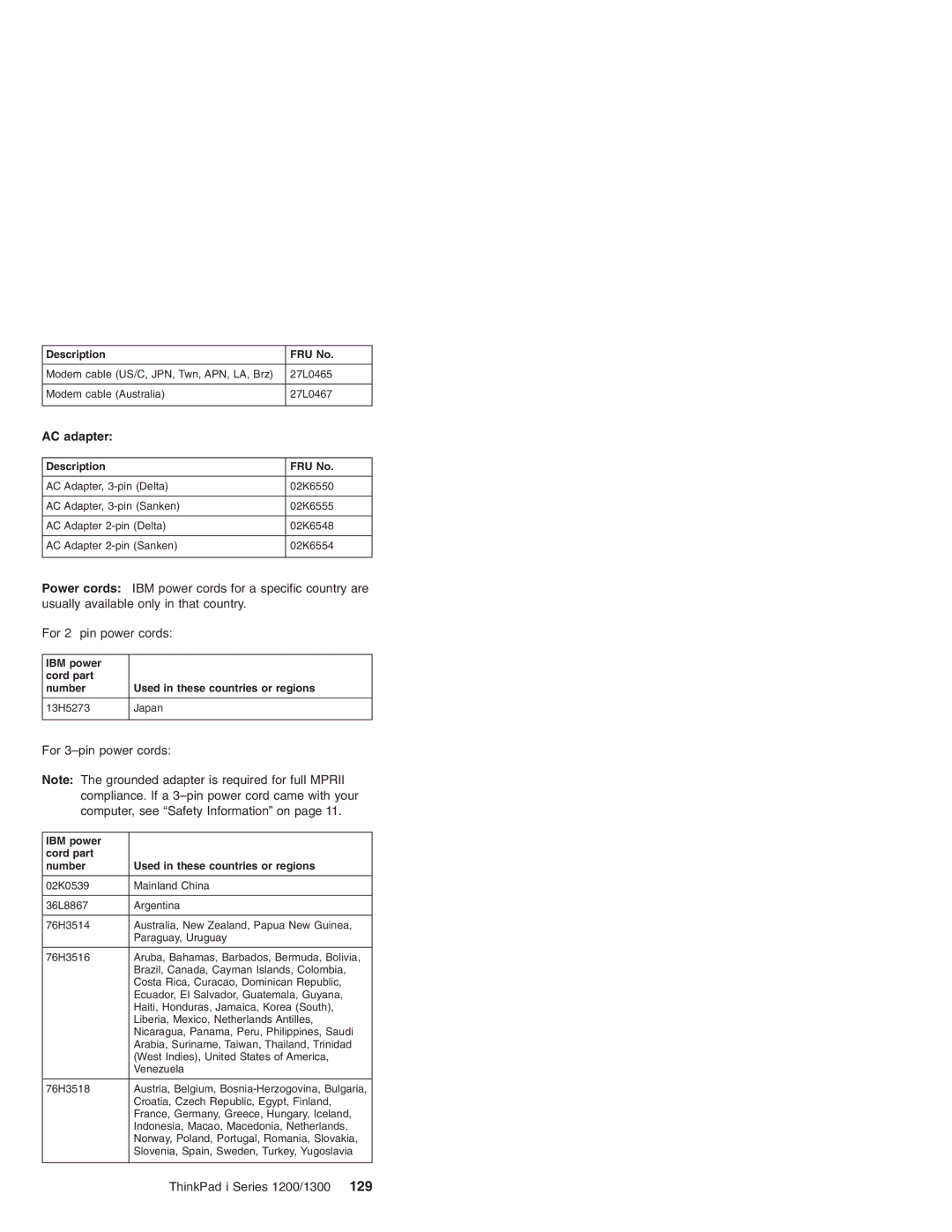 Madge Networks 1200, 1300 manual For 2-pin power cords 